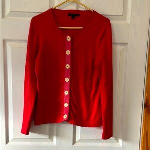 Boden Red Button Up Cardigan Size 14